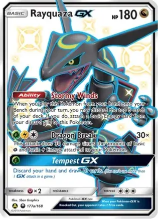 Rayquaza GX Pokemon card from Alternate Art Promos