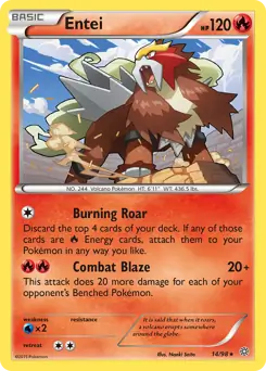 Entei Pokemon card from Ancient Origins