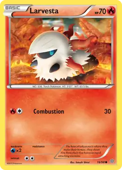 Larvesta Pokemon card from Ancient Origins