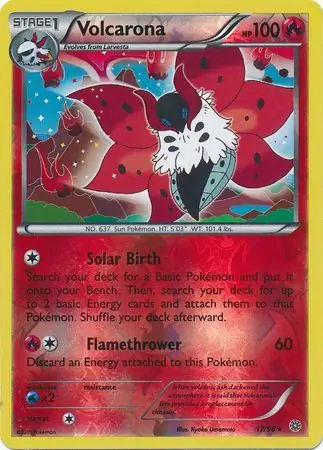 Volcarona Reverse Holo Pokemon card from Ancient Origins