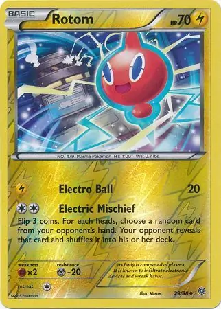 Rotom Reverse Holo Pokemon card from Ancient Origins