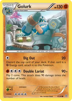 Golurk Pokemon card from Ancient Origins