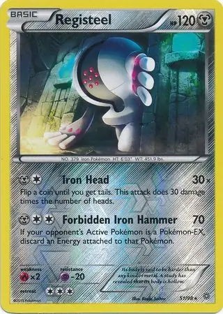 Registeel Reverse Holo Pokemon card from Ancient Origins