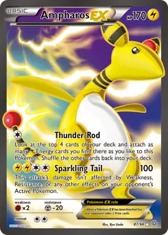 Full Art Ampharos EX Pokemon card from Ancient Origins