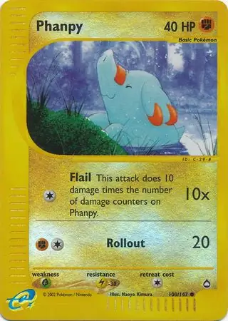 Phanpy Reverse Holo Pokemon card from Aquapolis