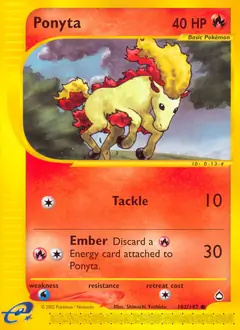 Ponyta Pokemon card from Aquapolis