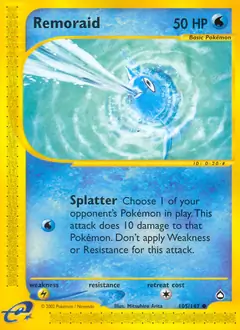 Remoraid Pokemon card from Aquapolis