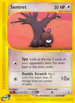 Sentret Pokemon card from Aquapolis