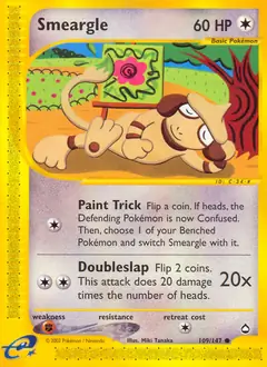 Smeargle Pokemon card from Aquapolis