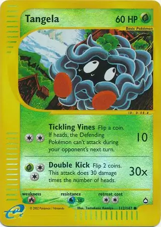 Tangela Reverse Holo Pokemon card from Aquapolis