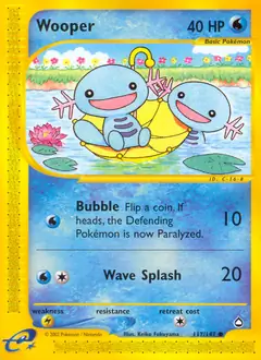 Wooper Pokemon card from Aquapolis