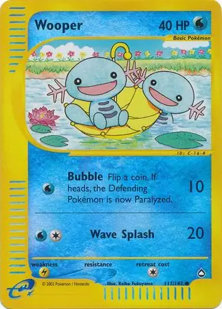 Wooper Reverse Holo Pokemon card from Aquapolis