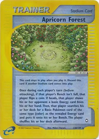 Apricorn Forest Reverse Holo Pokemon card from Aquapolis