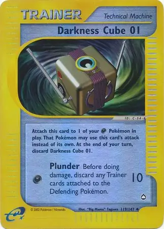 Darkness Cube 01 Reverse Holo Pokemon card from Aquapolis