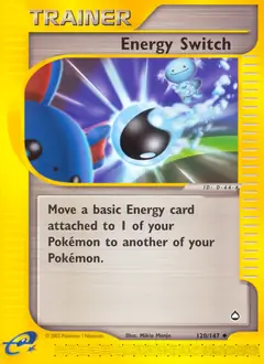 Energy Switch Pokemon card from Aquapolis