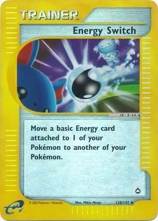 Energy Switch Reverse Holo Pokemon card from Aquapolis