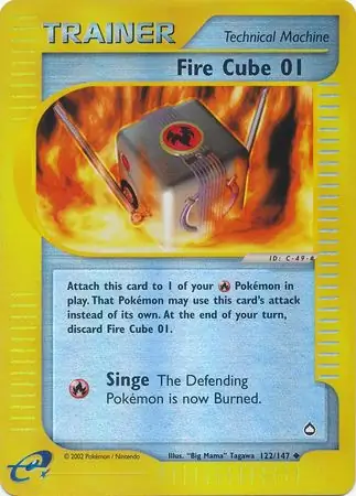 Fire Cube 01 Reverse Holo Pokemon card from Aquapolis