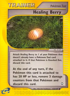Healing Berry Pokemon card from Aquapolis