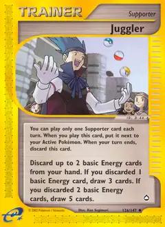 Juggler Pokemon card from Aquapolis