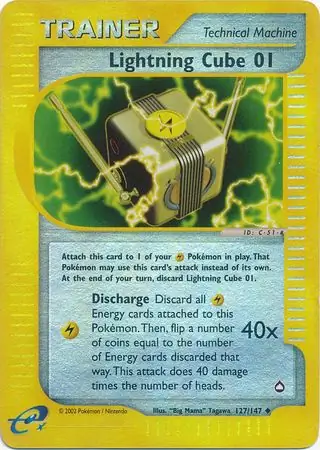 Lightning Cube 01 Reverse Holo Pokemon card from Aquapolis