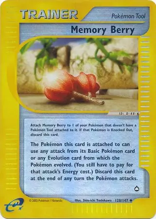 Memory Berry Reverse Holo Pokemon card from Aquapolis