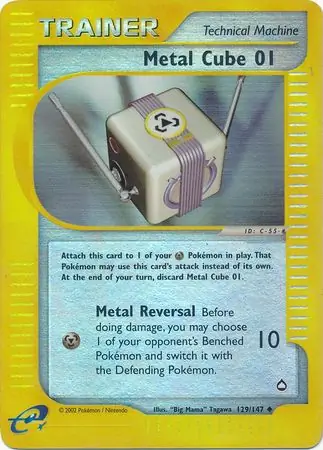 Metal Cube 01 Reverse Holo Pokemon card from Aquapolis