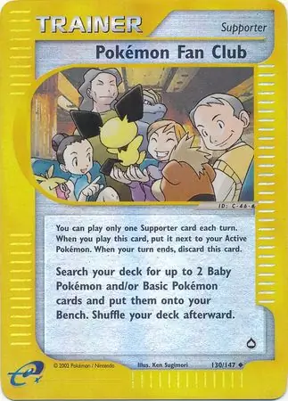 Pokemon Fan Club Reverse Holo Pokemon card from Aquapolis