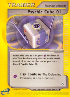 Psychic Cube 01 Pokemon card from Aquapolis