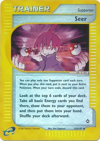 Seer Reverse Holo Pokemon card from Aquapolis