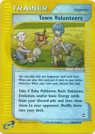 Town Volunteers Reverse Holo Pokemon card from Aquapolis