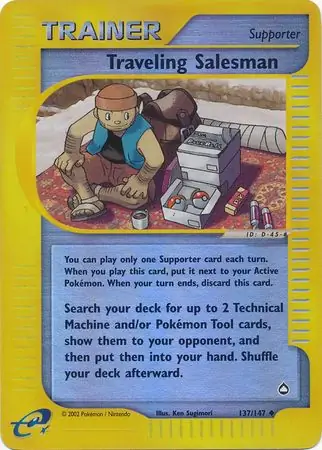 Traveling Salesman Reverse Holo Pokemon card from Aquapolis