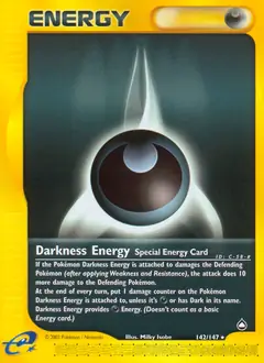Darkness Energy Pokemon card from Aquapolis