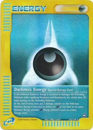 Darkness Energy Reverse Holo Pokemon card from Aquapolis