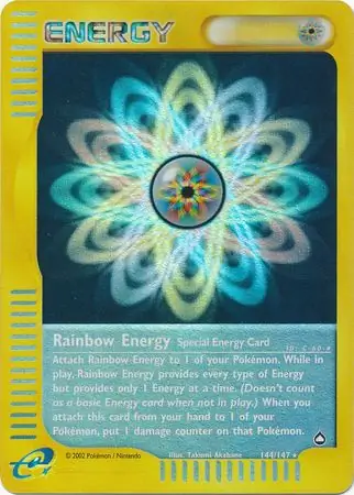Rainbow Energy Reverse Holo Pokemon card from Aquapolis