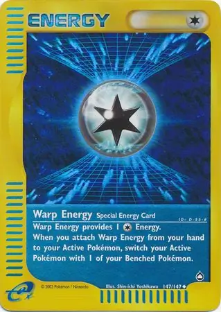 Warp Energy Reverse Holo Pokemon card from Aquapolis