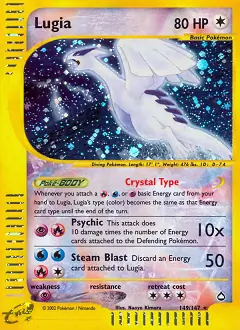 Lugia Secret Pokemon card from Aquapolis