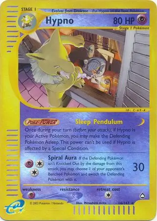 Hypno Reverse Holo Pokemon card from Aquapolis