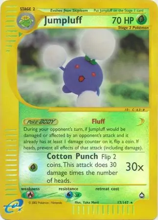 Jumpluff Reverse Holo Pokemon card from Aquapolis