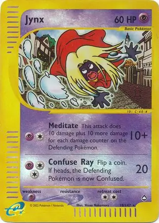 Jynx Reverse Holo Pokemon card from Aquapolis