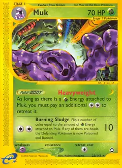 Muk Pokemon card from Aquapolis