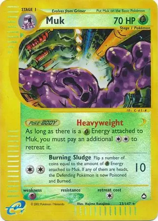 Muk Reverse Holo Pokemon card from Aquapolis