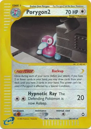 Porygon2 Reverse Holo Pokemon card from Aquapolis
