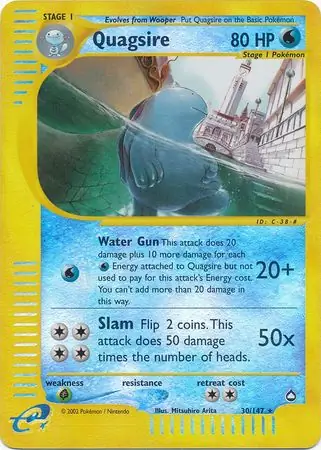 Quagsire Reverse Holo Pokemon card from Aquapolis