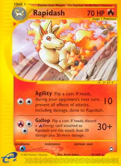Rapidash Pokemon card from Aquapolis