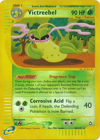 Victreebel Reverse Holo Pokemon card from Aquapolis
