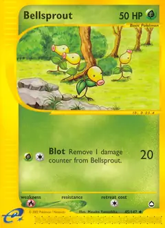 Bellsprout Pokemon card from Aquapolis