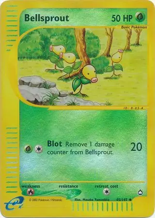 Bellsprout Reverse Holo Pokemon card from Aquapolis