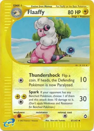 Flaaffy Reverse Holo Pokemon card from Aquapolis