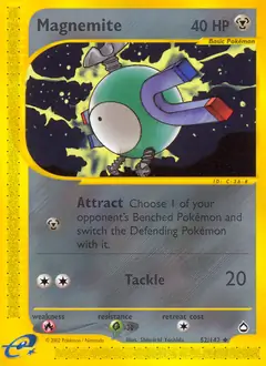 Magnemite Pokemon card from Aquapolis