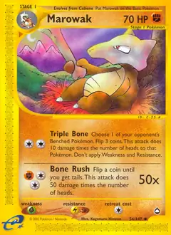Marowak Pokemon card from Aquapolis
